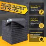 HOMEXCEL Microfiber Cleaning Cloth 12 Pack, 12.5 x 12.5 inch Microfiber Towels for Cars, Ultra Absorbent Car Washing Cloth, Lint Free Streak Free Cleaning Rags for Car, Kitchen, and Window (Grey) - Image 3