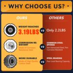 4 Pack 10" Solid PU Tires and Wheels, 4.10/3.50-4 Tire and Wheel Flat Free, Replacement Wheels for Garden Cart, Hand Truck, Wheelbarrows, etc - Image 3