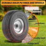 4 Pack 10" Solid PU Tires and Wheels, 4.10/3.50-4 Tire and Wheel Flat Free, Replacement Wheels for Garden Cart, Hand Truck, Wheelbarrows, etc - Image 7