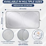 EcoNour Car Windshield Sunshade | Blocks 99% Heat & Keeps Interior Cool | Universal Fits Cars, SUVs, Trucks | Automotive Sun Screen, Visor & Car Accessories for Summer | Medium (64x32 Inches) - Image 6