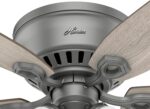 Hunter Fan Company, 51113, 52 inch Builder Matte Silver Low Profile Ceiling Fan with LED Light Kit and Pull Chain - Image 8