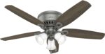 Hunter Fan Company, 51113, 52 inch Builder Matte Silver Low Profile Ceiling Fan with LED Light Kit and Pull Chain - Image 10
