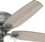 Hunter Fan Company, 51113, 52 inch Builder Matte Silver Low Profile Ceiling Fan with LED Light Kit and Pull Chain - Image 12