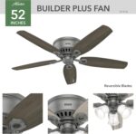 Hunter Fan Company, 51113, 52 inch Builder Matte Silver Low Profile Ceiling Fan with LED Light Kit and Pull Chain - Image 14