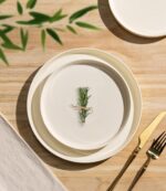 TheTerra Ceramic Dinnerware Sets for 4, 12 Pieces Porcelain Lightweight Plates and Bowls Sets, Scratch Resistant Dish Set, Oven & Microwave & Dishwasher Safe, Beige - Image 3