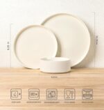 TheTerra Ceramic Dinnerware Sets for 4, 12 Pieces Porcelain Lightweight Plates and Bowls Sets, Scratch Resistant Dish Set, Oven & Microwave & Dishwasher Safe, Beige - Image 8