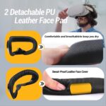 Hanpusen VR Face Cover Fitness Facial Interface Bracket, 2pcs PU Leather Foam Cushion, Anti-fogging Sweatproof Face Cover, Oculus Quest 2 Accessories Replacement - Image 3