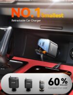 [2025 Ultra-Compact] 84W Retractable Car Charger, [Upgrade PD 45W] Car Charger USB C for iPhone 16 Pro Fast Charging, Car Accessories, Travel Essentials Gifts for Women Men, for iPhone 16 15 14 13 12 - Image 3