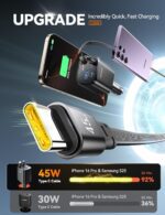 [2025 Ultra-Compact] 84W Retractable Car Charger, [Upgrade PD 45W] Car Charger USB C for iPhone 16 Pro Fast Charging, Car Accessories, Travel Essentials Gifts for Women Men, for iPhone 16 15 14 13 12 - Image 4