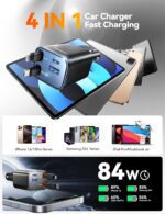 [2025 Ultra-Compact] 84W Retractable Car Charger, [Upgrade PD 45W] Car Charger USB C for iPhone 16 Pro Fast Charging, Car Accessories, Travel Essentials Gifts for Women Men, for iPhone 16 15 14 13 12 - Image 5