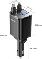 [2025 Ultra-Compact] 84W Retractable Car Charger, [Upgrade PD 45W] Car Charger USB C for iPhone 16 Pro Fast Charging, Car Accessories, Travel Essentials Gifts for Women Men, for iPhone 16 15 14 13 12 - Image 10
