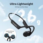 PSIER Bone Conduction Headphones, Open Ear Bluetooth 5.4 Headphones, Bone Conduction Earbuds 10H Playtimes Sports Earphones with Mic, IPX6 Waterproof Earbuds for Hiking, Cycling, Gym, Black - Image 4