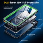 SPIDERCASE for iPhone 16e Case Waterproof,Built-in Screen & Camera Lens Protector[IP68 Underwater] [Military Grade Shockproof] Cell Phone Home Button Stickers, Green/Clear - Image 7
