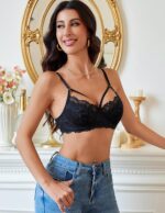 Avidlove Sexy Bras for Women Lace Underwire Bra Adjustable Strap Two Layer Bra V Neck Unlined Lingerie - Image 4
