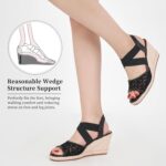 FUDYNMALC Sandals for Women Wedge Heels: Summer Dressy Platform Espadrilles Wedges - Comfortable Square Open Toe Wedding Shoes 2025 - Image 3