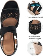 FUDYNMALC Sandals for Women Wedge Heels: Summer Dressy Platform Espadrilles Wedges - Comfortable Square Open Toe Wedding Shoes 2025 - Image 4