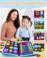 Exorany Busy Board Montessori Toys for Toddler Boy Birthday Gifts, Busy Book Sensory Learning Toys for Toddlers, Toddler Boy Airplane Car Travel Toy Educational Activities - Image 6