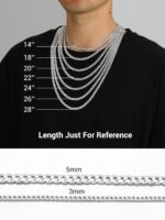 PROSTEEL 925 Sterling Silver Cuban Link Chain Necklace for Men, Dainty Figaro Chains, Solid & Shiny, 3mm/5mm, 14-28 inch, Come with Box - Image 5
