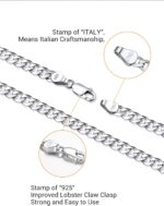 PROSTEEL 925 Sterling Silver Cuban Link Chain Necklace for Men, Dainty Figaro Chains, Solid & Shiny, 3mm/5mm, 14-28 inch, Come with Box - Image 6