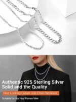 PROSTEEL 925 Sterling Silver Cuban Link Chain Necklace for Men, Dainty Figaro Chains, Solid & Shiny, 3mm/5mm, 14-28 inch, Come with Box - Image 8