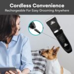 Pet Union Professional Dog Grooming Kit - Cordless Low Noise Dog Clippers for Grooming Thick Coats - All Pet Safe Cat Hair Trimmer - Pet Grooming Kit Includes Dog Hair Clippers, Nail Trimmer & Shears - Image 6