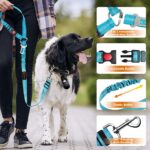 Removable Dog Seat Belt Harness for Car, 3 in 1 Pet Dog Car Seatbelt Leash, Retractable Restraint Secures to Vehicle Headrest & Adjustable Reflective Bungee Dog Seatbelt Tether, Blue and Black - Image 6