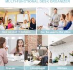 Pencil Holder For Desk,5 Slots 360°Degree Rotating Desk Organizers And Accessories,Desktop Storage Stationery Supplies Organizer, Cute Pencil Cup Pot For Office, School, Home (B-White) - Image 6