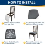 Waterproof Dining Chair Seat Covers Set of 6, Removable Washable Kitchen Chair Seat Slipcovers, Dining Room Chair Seat Covers for Home, Restaurant, Banquet - Image 6