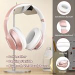 Wireless Bluetooth Headphones Over Ear 65H Playtime HiFi Stereo Headset with Microphone and 6EQ Modes Foldable Bluetooth V5.3 Headphones for Travel Smartphone Computer Laptop Rose Gold - Image 5