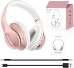 Wireless Bluetooth Headphones Over Ear 65H Playtime HiFi Stereo Headset with Microphone and 6EQ Modes Foldable Bluetooth V5.3 Headphones for Travel Smartphone Computer Laptop Rose Gold - Image 10
