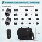 RAINSMORE Camera Bag, DSLR/SLR/Mirrorless Camera Case with Tripod Holder Waterproof Camera Sling Bag Crossbody Camera Bags for Photographers with Rain Cover for Canon/Nikon/Sony/Fuji, Black - Image 4