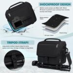 RAINSMORE Camera Bag, DSLR/SLR/Mirrorless Camera Case with Tripod Holder Waterproof Camera Sling Bag Crossbody Camera Bags for Photographers with Rain Cover for Canon/Nikon/Sony/Fuji, Black - Image 5