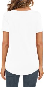Elesomo Womens T Shirts V Neck Summer Short/Long Sleeve Cotton Tops Tees - Image 5