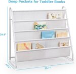 Tatub 4 Tier Kids Bookshelf for Kids Rooms, Metal Children Book Rack Montessori Bookshelf, Toddler Sling Bookrack Display for Nursery, White - Image 4