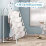 Tatub 4 Tier Kids Bookshelf for Kids Rooms, Metal Children Book Rack Montessori Bookshelf, Toddler Sling Bookrack Display for Nursery, White - Image 7