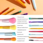BS-MALL Children Makeup Brushes Colorful 12 Pcs Makeup Brush Set Foudation Concealer Blush Eyeshadow Brush - Image 4