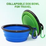 Dog Bowl Pet Collapsible Bowls, 2 Pack for Cats Dogs, Portable Pet Feeding Watering Dish for Walking Parking Traveling with 2 Carabiners (Small, Blue+Green) - Image 3