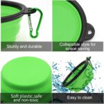 Dog Bowl Pet Collapsible Bowls, 2 Pack for Cats Dogs, Portable Pet Feeding Watering Dish for Walking Parking Traveling with 2 Carabiners (Small, Blue+Green) - Image 5
