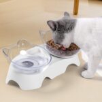 MILIFUN Cat Bowls, Cat Food Bowls Elevated Tilted, Anti Vomiting Kitty Bowl for Puppy and Bunny, Orthopedic for Indoor Cats. - Image 3