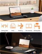 YSAGi Leather Desk Pad Protector, Office Desk Mat, Large Mouse Pad, Non-Slip PU Leather Desk Blotter, Laptop Desk Pad, Waterproof Desk Writing Pad for Office and Home (Black, 23.6" x 13.8") - Image 7