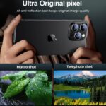 for iPhone 16 Pro/iPhone 16 Pro Max Camera Lens Protector, [Military Grade Shatterproof] [Strong Adsorption] Metal Aluminum Alloy Tempered Glass Screen Protector(Black Titanium) - Image 3