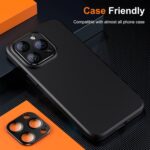 for iPhone 16 Pro/iPhone 16 Pro Max Camera Lens Protector, [Military Grade Shatterproof] [Strong Adsorption] Metal Aluminum Alloy Tempered Glass Screen Protector(Black Titanium) - Image 8