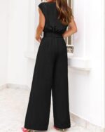 PRETTYGARDEN Women's Summer 2 Piece Outfits 2025 Cap Sleeve V Neck Belted Crop Tops Wide Leg Pant Sets Casual Tracksuit - Image 6