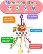 Yetonamr Baby Sensory Montessori Toys for 6-12-18 Months, Pull String Silicone Teething Toy, Toddler Birthday Gift Travel Toy for 1 2 Year Old Boy Girl Infant 8 9 10 Months Old - Image 3