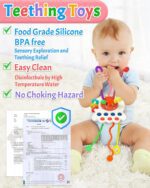 Yetonamr Baby Sensory Montessori Toys for 6-12-18 Months, Pull String Silicone Teething Toy, Toddler Birthday Gift Travel Toy for 1 2 Year Old Boy Girl Infant 8 9 10 Months Old - Image 5