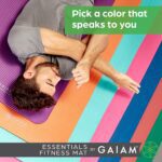 Gaiam Essentials Thick Yoga Mat Fitness & Exercise Mat with Easy-Cinch Yoga Mat Carrier Strap, 72"L x 24"W x 2/5 Inch Thick - Image 3