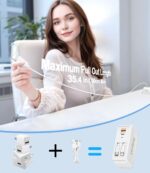 4 in 1 Retractable Wall Charger with Dual Cables,40W Retractable Phone Charger Wall Plug with Dual USB Ports,20W USB C Chargers Block Fast Charging for iPhone 16 15 14 13, LG, Galaxy S24 23, Pixel - Image 3