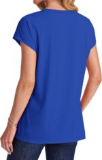 SAMPEEL Womens T Shirts V Neck Cap Short Sleeve Summer Tops Trendy 2025 Loose Casual Tshirts with Pocket - Image 6