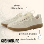CUSHIONAIRE Belinda Women’s Lace Detail Casual Sneakers – Elegant Ribbon Lace-Up Shoes with Memory Foam - Image 8
