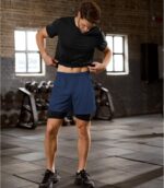 SILKWORLD 2-3 Pack Men's 2 in 1 Running Shorts Quick Dry Athletic Grym Workout Compression Shorts with Zipper Pockets - Image 4